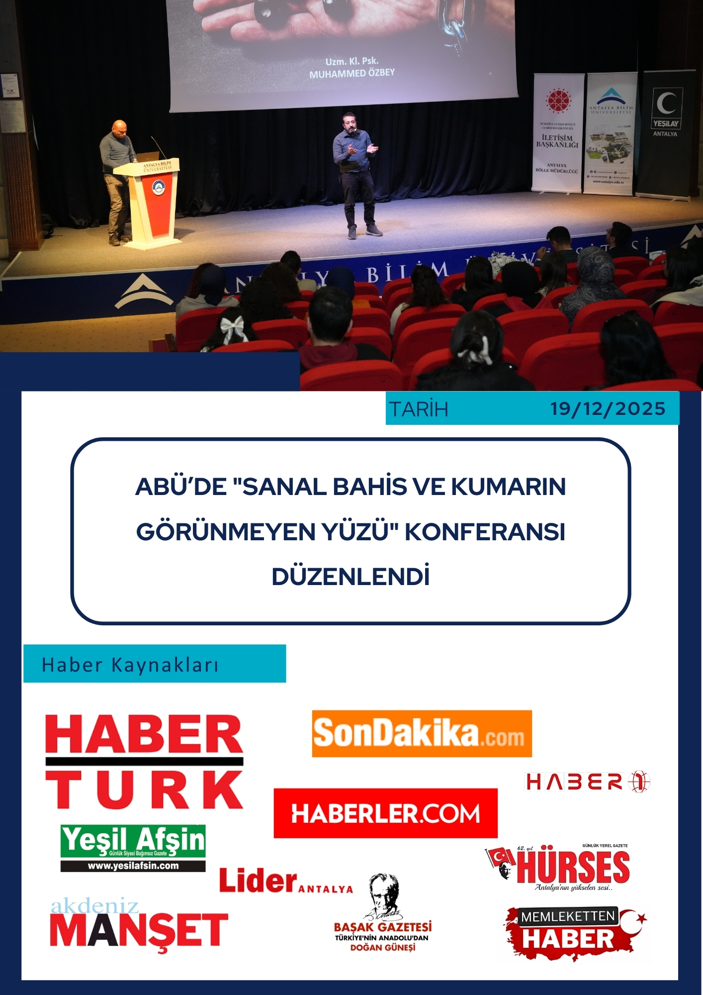 ABÜ'de "Sanal Bahis ve Kumarın Görünmeyen Yüzü" Konferansı Düzenlendi