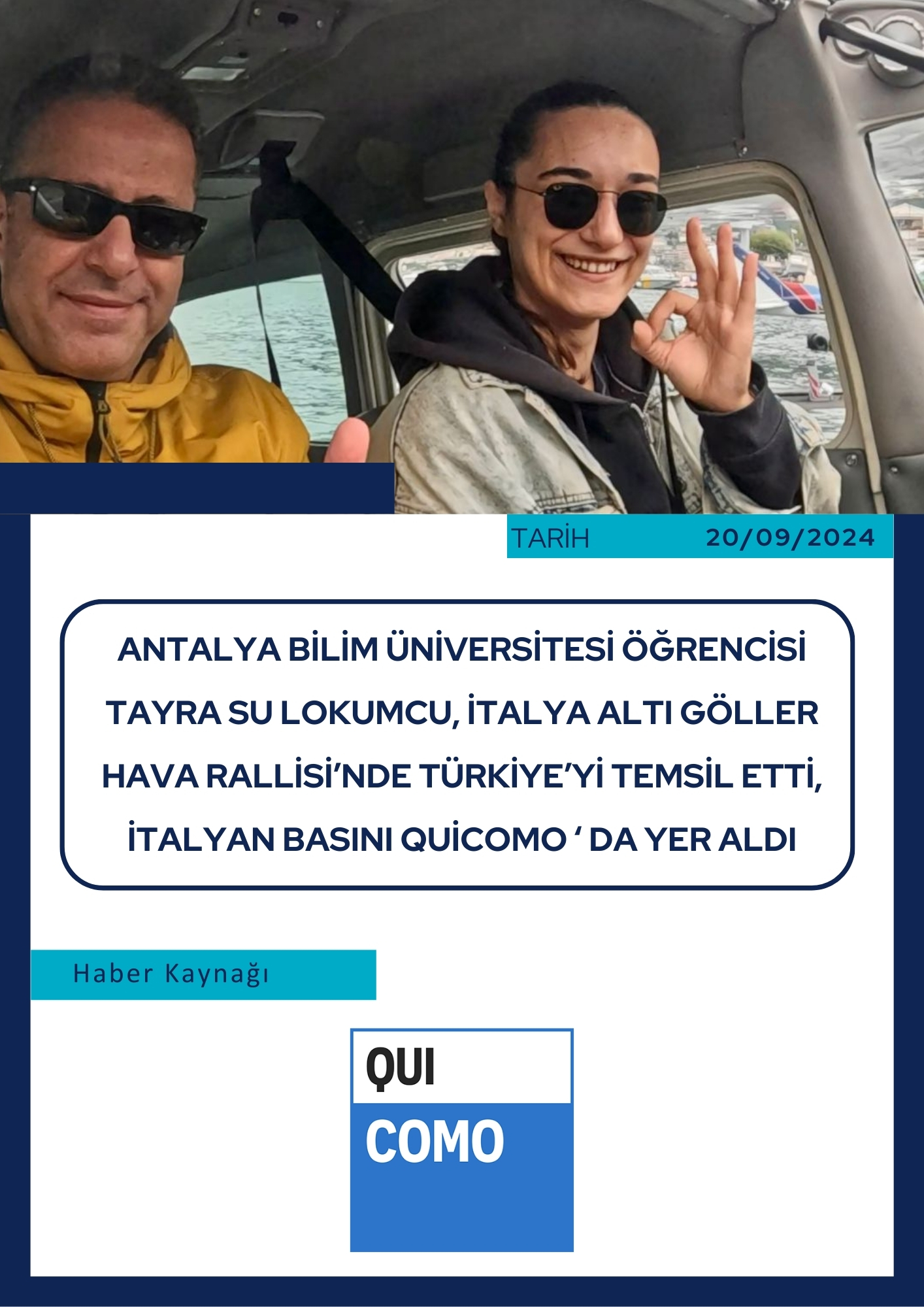 ABÜ Öğrencisi Tayra Su Lokumcu, İtalya'da QuiComo'nun Gündeminde!