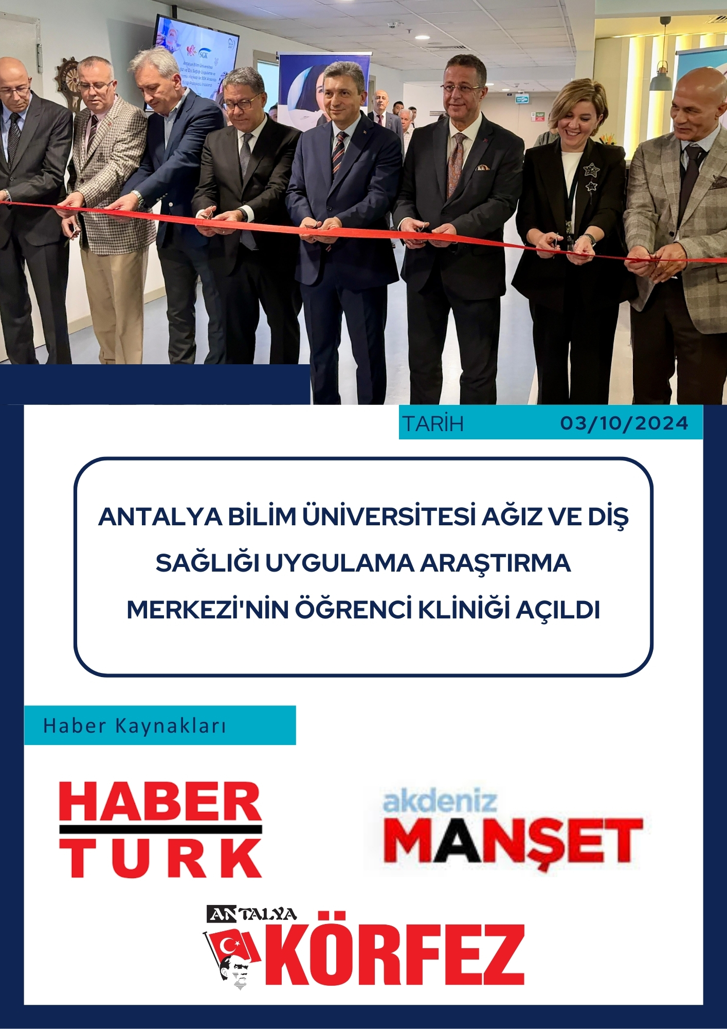 Antalya'da Bilim Üniversitesi Ağız ve Diş Sağlığı Uygulama Araştırma Merkezi öğrenci kliniği açıldı