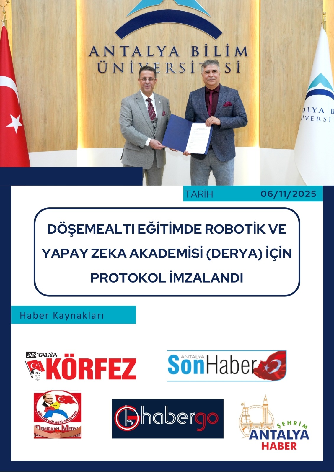 Döşemealtı Kaymakamlığı ile Antalya Bilim Üniversitesi, DERYA Projesi İçin Stratejik İş Birliği Protokolü İmzaladı