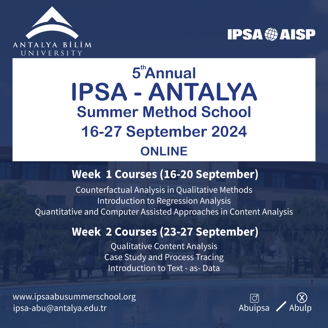 IPSA-Antalya Summer School for Social Science Research Methods