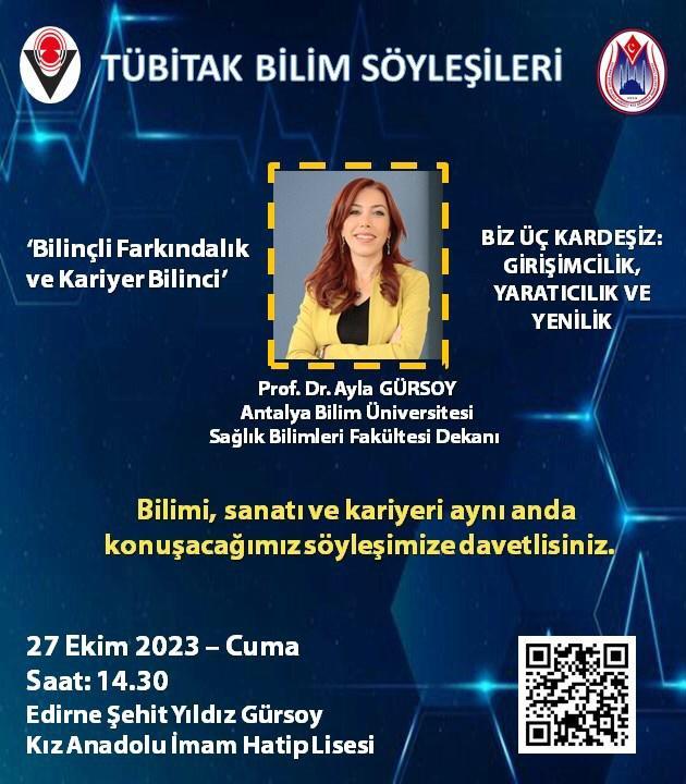 Tübitak Bilim Söyleşileri "Bilinçli Farkındalık ve Kariyer Bilinci"